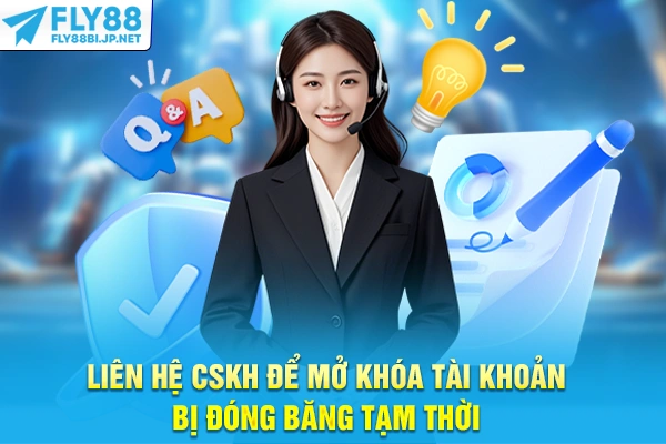 Liên hệ CSKH để mở khóa tài khoản bị đóng băng tạm thời